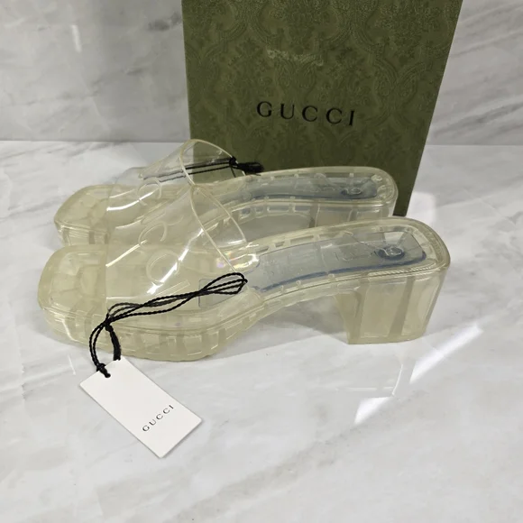 Gucci Women's Clear Slide Sandals - Picture 6 of 12